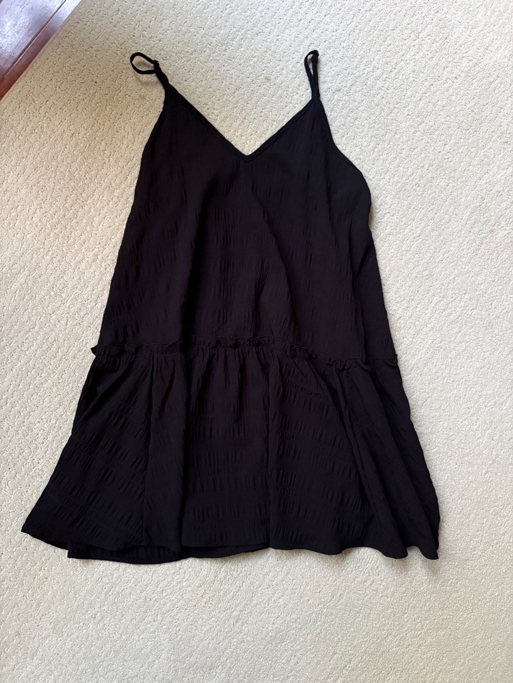 Black Tiered Spaghetti Strap Dress